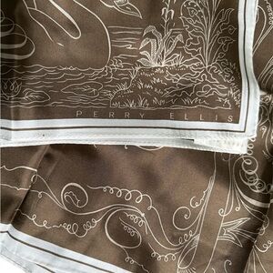 Perry Ellis Chocolate and Ivory Scarf